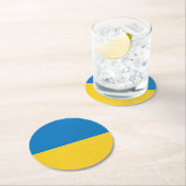 Dessous-de-verre Rond En Papier Coq Ukraine (En situation)