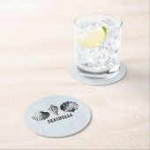 Dessous-de-verre Rond En Papier Coquillages vintages (En situation)