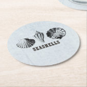Dessous-de-verre Rond En Papier Coquillages vintages (Incliné)