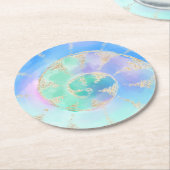 Dessous-de-verre Rond En Papier Coquille aquarelle (Incliné)