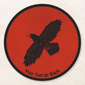 Dessous-de-verre Rond En Papier Corbeau rouge (Devant)