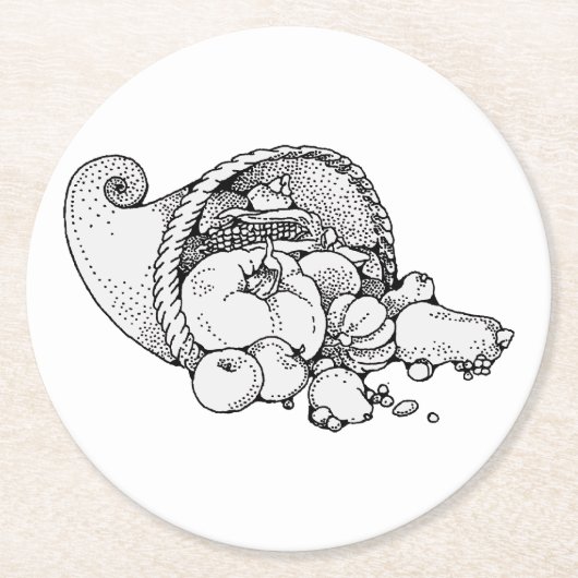 Dessous-de-verre Rond En Papier cornucopia (Devant)