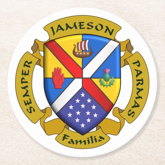 Dessous-de-verre Rond En Papier Coster JamFam (Devant)