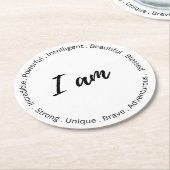 Dessous-de-verre Rond En Papier Côte d'inspiration (Incliné)