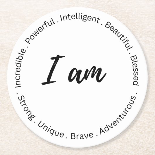 Dessous-de-verre Rond En Papier Côte d'inspiration (Devant)