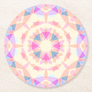 Dessous-de-verre Rond En Papier Couleur arc-en-ciel d'Halloween bleu rose doux