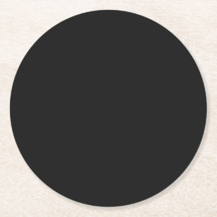 Dessous-de-verre Rond En Papier Couleur Noir Onyx Professionnel Classic Elegant
