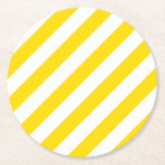 Dessous-de-verre Rond En Papier Couleurs élégantes de Modèle rayé blanc jaune<br><div class="desc">Tendance Modèle rayé blanc Jaune Couleurs Elégant Dessous de verre de papier rond décoratif moderne.</div>