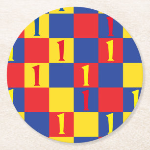 Dessous-de-verre Rond En Papier Couleurs primaires Fête d'anniversaire de l'enfant