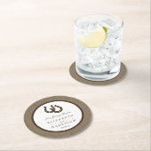 Dessous-de-verre Rond En Papier Country Rustic Horseshoe Sur Burlap Mariage (En situation)