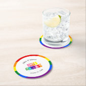 Dessous-de-verre Rond En Papier Couple gay marié Mariage LGBTQ (En situation)