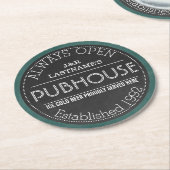 Dessous-de-verre Rond En Papier Couples personnalisés par signe Pubhouse de (Incliné)