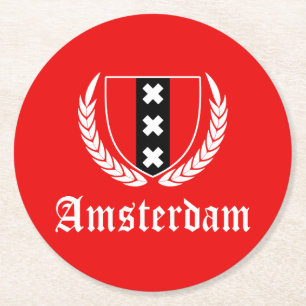 Dessous-de-verre Rond En Papier Couronne d'Amsterdam