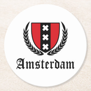 Dessous-de-verre Rond En Papier Couronne d'Amsterdam