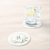 Dessous-de-verre Rond En Papier Couronne géométrique (En situation)