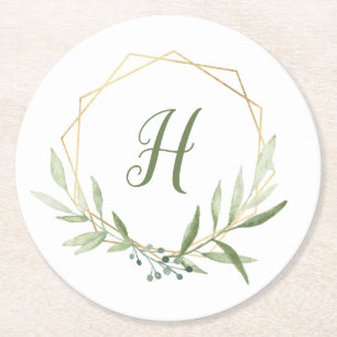 Dessous-de-verre Rond En Papier Couronne géométrique