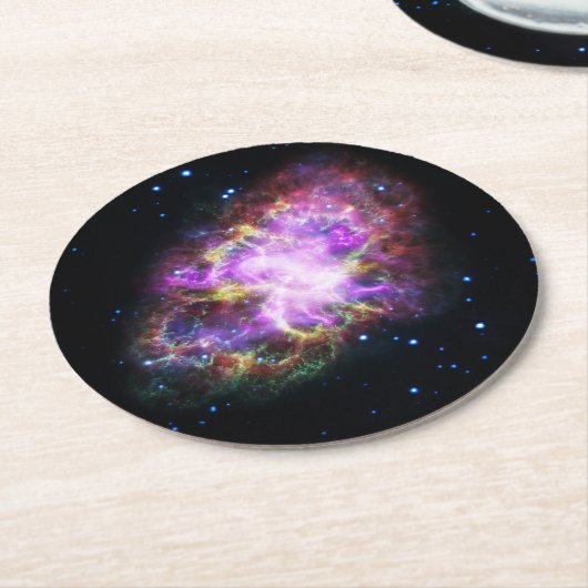 Dessous-de-verre Rond En Papier Crabe Nebula Supernova Remnant Hubble Composite (Incliné)
