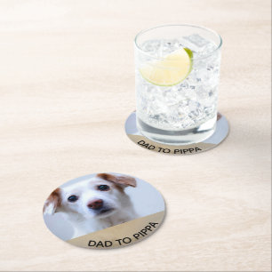 Dessous-de-verre Rond En Papier Créez votre propre photo de chien familier person