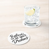 Dessous-de-verre Rond En Papier Croyez en vos rêves (En situation)