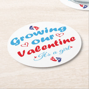 Dessous-de-verre Rond En Papier Cultiver notre Saint Valentin C'est une fille nouv