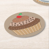 Dessous-de-verre Rond En Papier Cupcake au chocolat (Incliné)