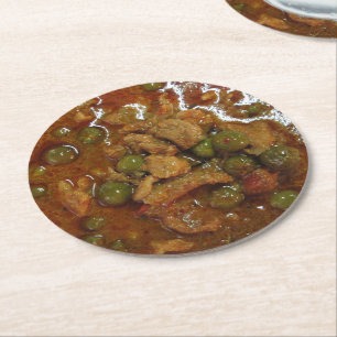 Dessous-de-verre Rond En Papier Curry Thaï Panaeng [พะแนง] ... Street Food de Thaï
