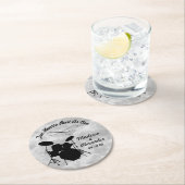 Dessous-de-verre Rond En Papier Custom Name Rock & Roll Drummer Wedding Drum Kit (En situation)