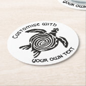 Dessous-de-verre Rond En Papier Custom Text Tribal Turtle Design (Incliné)