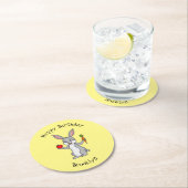 Dessous-de-verre Rond En Papier Cute bunny rabbit with vegetables (En situation)