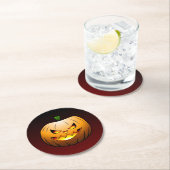 Dessous-de-verre Rond En Papier Cute Citrouille Halloween (En situation)