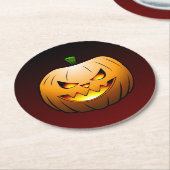 Dessous-de-verre Rond En Papier Cute Citrouille Halloween (Incliné)