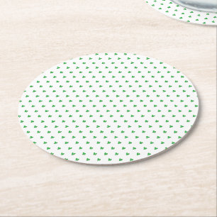 Dessous-de-verre Rond En Papier Cute Green Clover Shamrock motif moderne chic