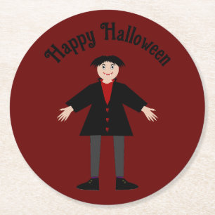 Dessous-de-verre Rond En Papier Cute Halloween Vampire Custom