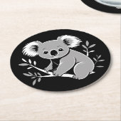Dessous-de-verre Rond En Papier Cute Koala (Incliné)