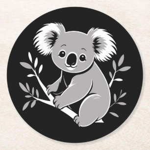 Dessous-de-verre Rond En Papier Cute Koala
