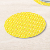 Dessous-de-verre Rond En Papier Cute Yellow Crayon Artsy Motif (Incliné)