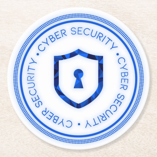 DESSOUS-DE-VERRE ROND EN PAPIER CYBER SÉCURITÉ BADING SEAL (Devant)