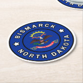 Dessous-de-verre Rond En Papier Dakota de Bismarck (Incliné)