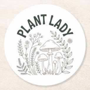 Dessous-de-verre Rond En Papier Dame des plantes