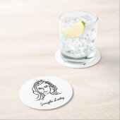 Dessous-de-verre Rond En Papier Dame simple (En situation)