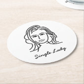 Dessous-de-verre Rond En Papier Dame simple (Incliné)