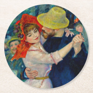 Dessous-de-verre Rond En Papier Danse à Bougival Pierre Renoir