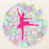 Dessous-de-verre Rond En Papier Danse pour la paix (Devant)
