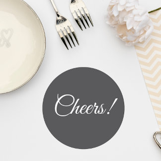 Dessous-de-verre Rond En Papier Dark Gray Wedding Cocktail Coaster