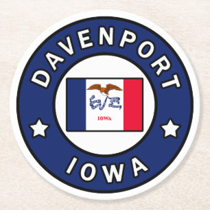 Dessous-de-verre Rond En Papier Davenport Iowa