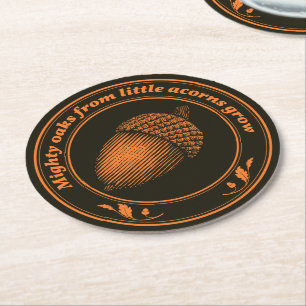 Dessous-de-verre Rond En Papier De puissants chênes de petites glaces poussent