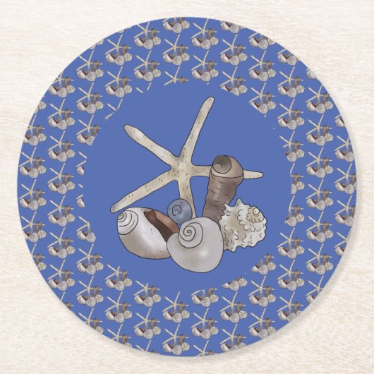 Dessous-de-verre Rond En Papier Découverte de plage (Devant)