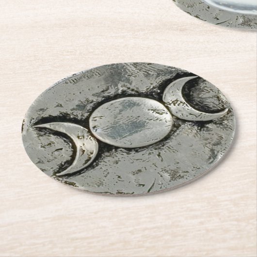 Dessous-de-verre Rond En Papier Déesse triple (Incliné)