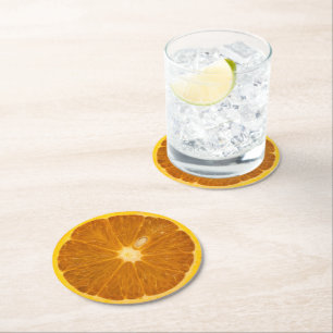 DESSOUS-DE-VERRE ROND EN PAPIER DÉLICIEUX ORANGE SLICE