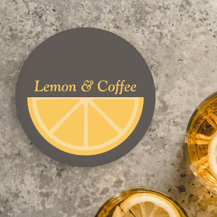 Dessous-de-verre Rond En Papier Demi-tranche de citron